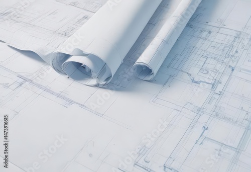 Faint blue blueprint overlay on white  Technical drawing aesthetic , grid, clean, map