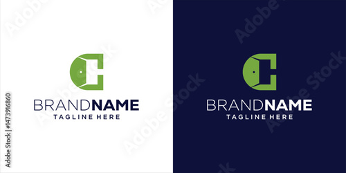 Creative Abstract Logo C with Door, Design Inspiration, Vector, Illustration