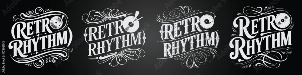 Obraz premium Retro Badge Label Design with Chalk Calligraphy