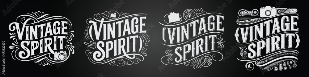 Retro Chalk Typography Elements for Labels and Posters Retro Chalk Typography Elements for Labels and Posters