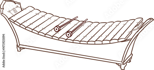 Ranad To or Thai xylophone clipart