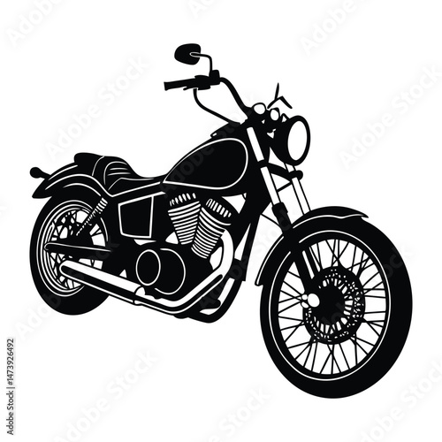 Motorcycle silhouettes Clip art isolated vector illustration on a white background