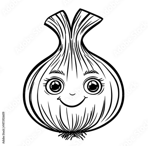 Modern vegetarian cuisine often incorporates kohlrabi, a biennial vegetable with a distinctive turnip-shaped stem, which is frequently represented by an isolated line icon, emphasizing its importance