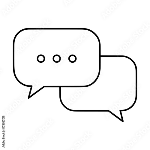 The linear style chat icon incorporates speech bubbles to indicate conversation or messaging and offers the ability to edit its stroke width