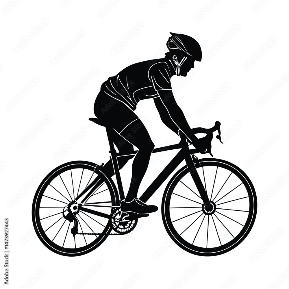 Obraz premium Silhouette of a cyclist male vector illustration