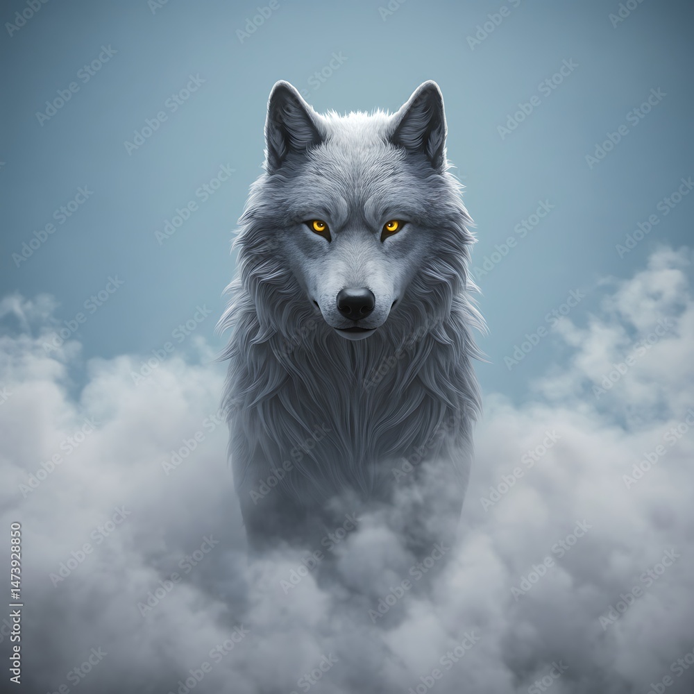 Naklejka premium Arctic Majesty: Eyes of Gold