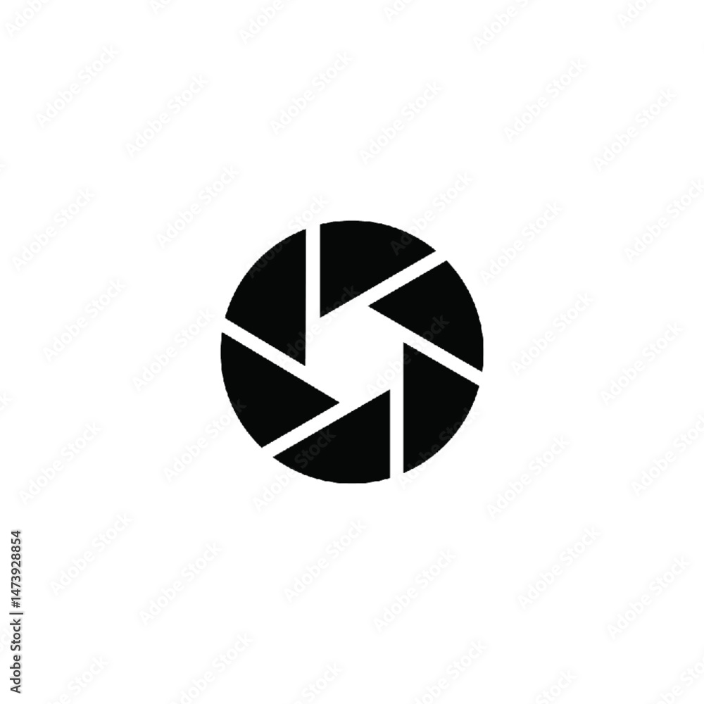 A sleek and modern vector icon of a camera shutter, featuring a detailed design of a circular shutter mechanism, symbolizing photography, camera equipment, or lens technology. The icon is minimalistic A sleek and modern vector icon of a camera shutter, featuring a detailed design of a circular shutter mechanism, symbolizing photography, camera equipment, or lens technology. The icon is minimalistic