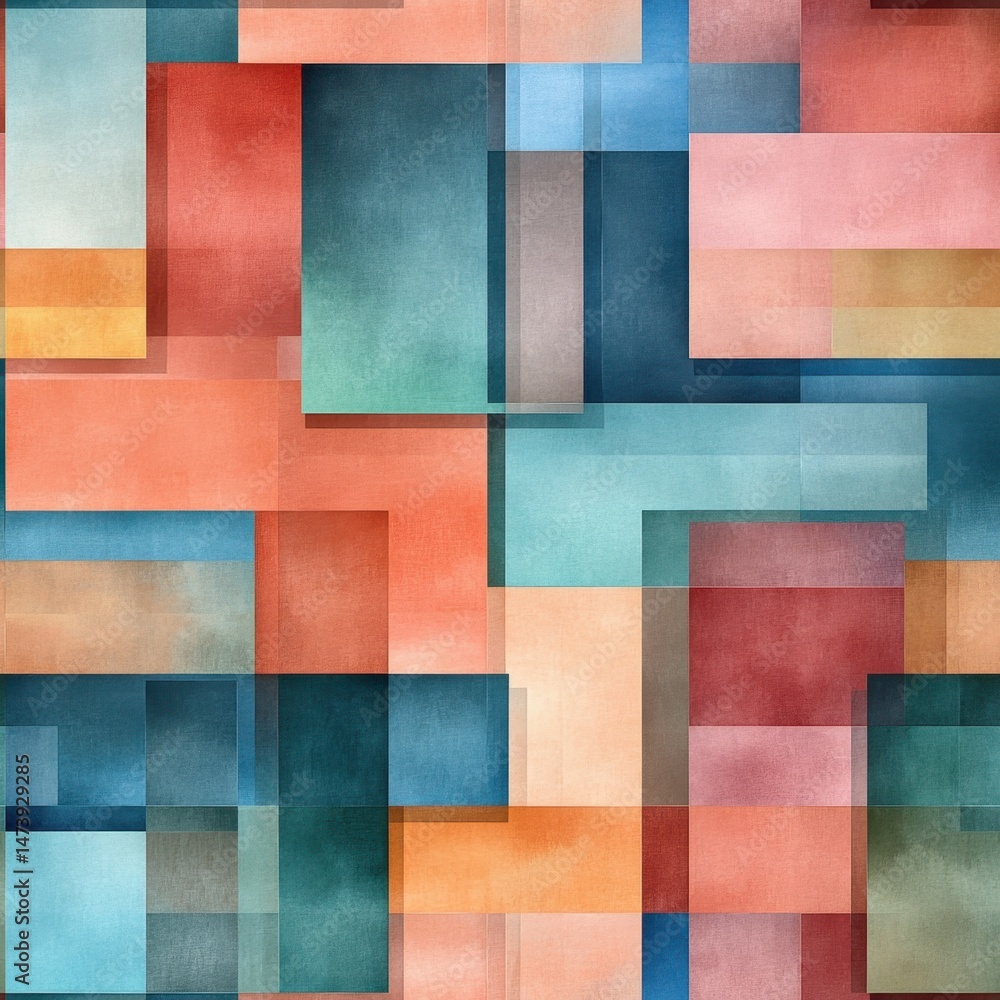 Fototapeta premium Abstract Geometric Pattern with Colorful Rectangles in Modern.
