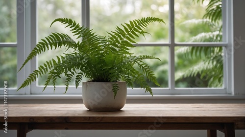 A refined minimalist interior scene featuring