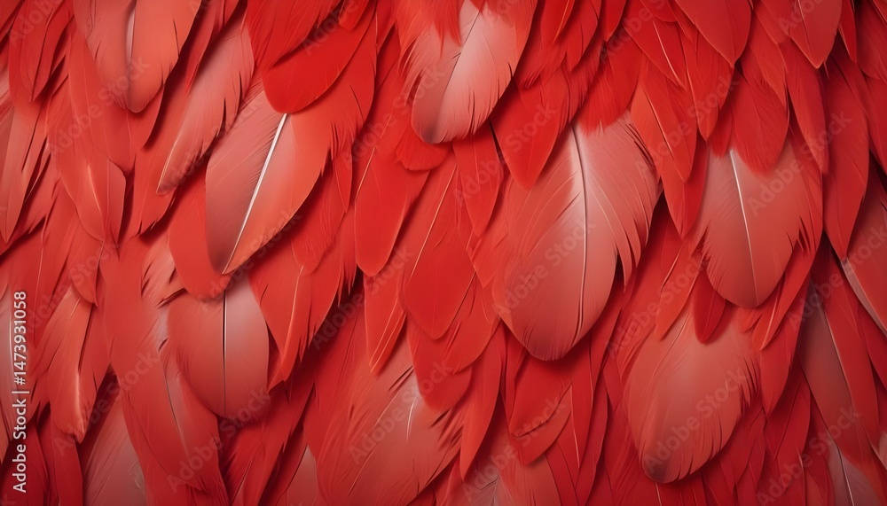 A stunning display of layered red feathers creates a rich, vibrant and detailed background. A stunning display of layered red feathers creates a rich, vibrant and detailed background.