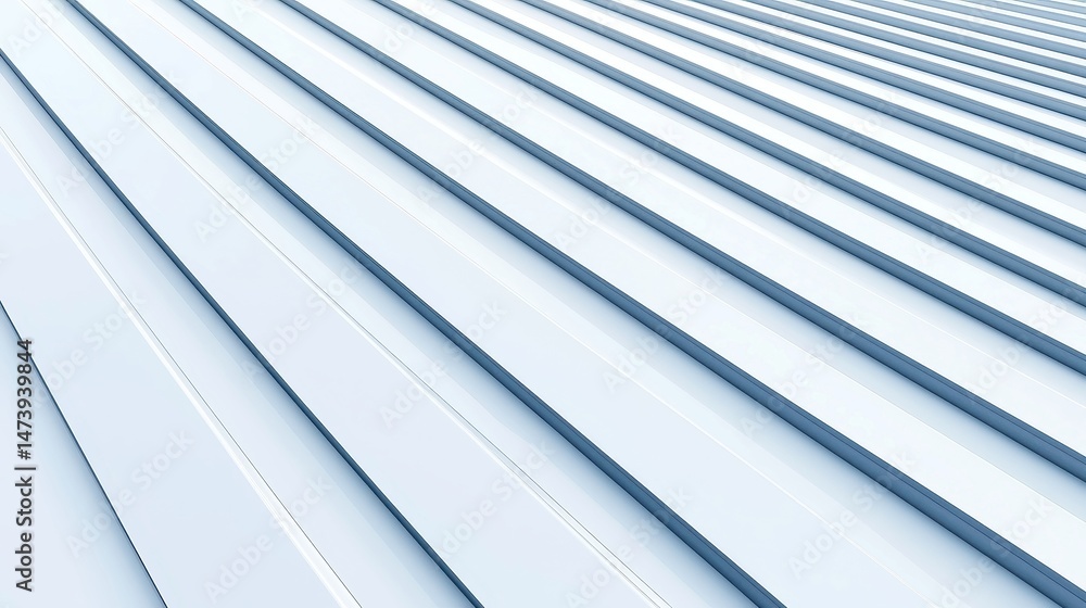 Fototapeta premium Geometric Patterns of Diagonal Seam Lines on Zinc-Coated Roofing, exploring intricate designs and textures in architectural elements, highlighting the interplay of light and shadow.