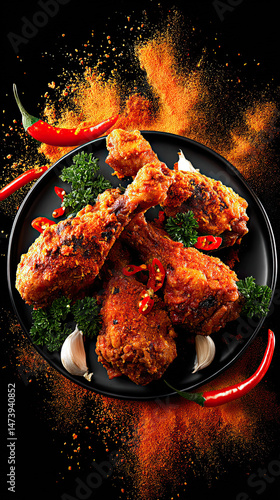 Spicy Fried Chicken with Herbs and Spices