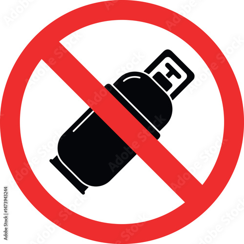 gas cylinders allowed sign on white background