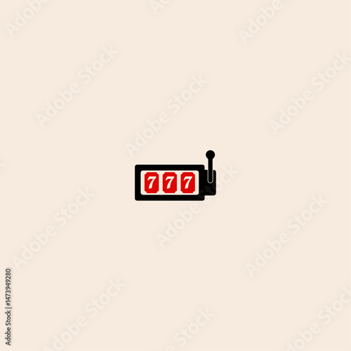 Slot machine icon flat vector design. 
