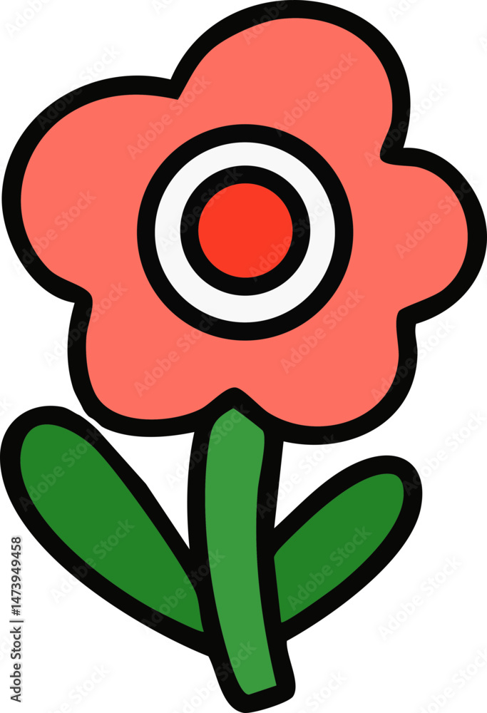 빨강 꽃 라인 드로잉 아이콘(flower line drawing icon) 빨강 꽃 라인 드로잉 아이콘(flower line drawing icon)