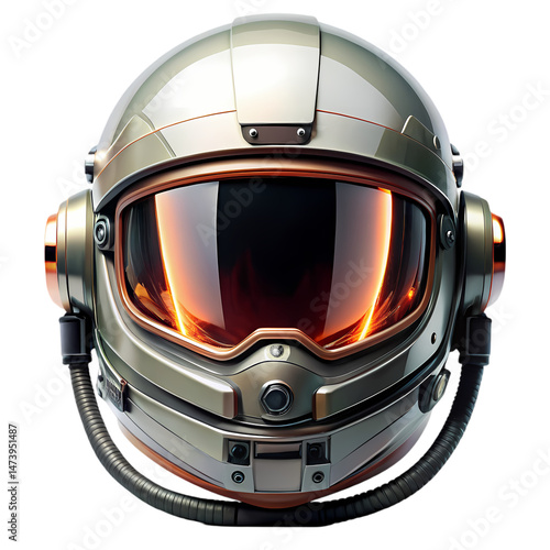 Futuristic Astronaut Helmet HighResolution Space Exploration Image isolated on transparent background