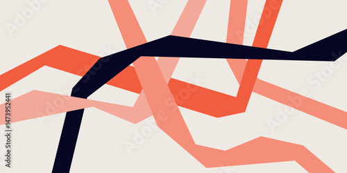 Abstract complicated tangled lines vector illustration design backdrop. Colorful rigid lines background. 