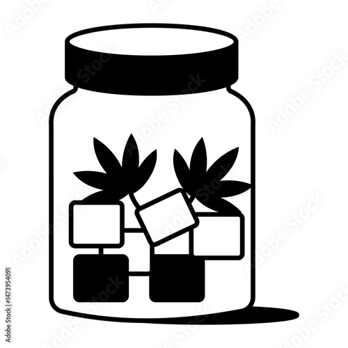 A hand drawn style icon of thc jar 