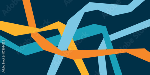 Abstract complicated tangled lines vector illustration design backdrop. Colorful rigid lines background. 