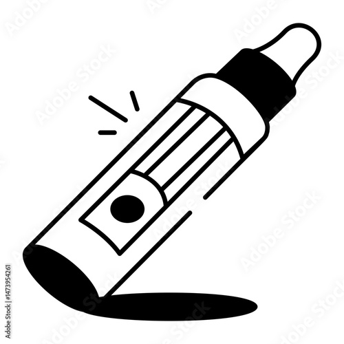 A doodle style icon of vape cartridge 