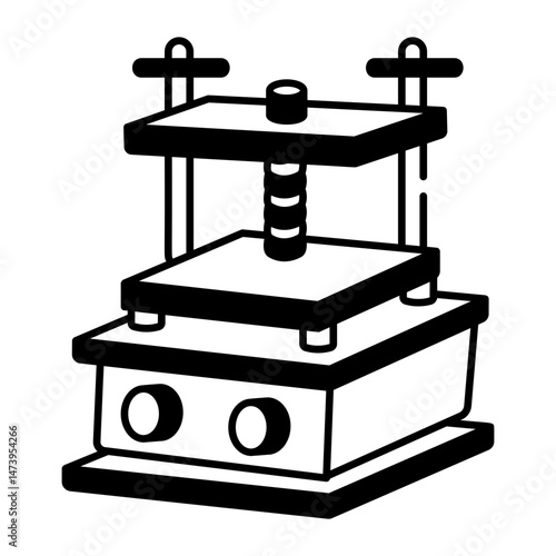  A doodle style icon of a rosin machine 

