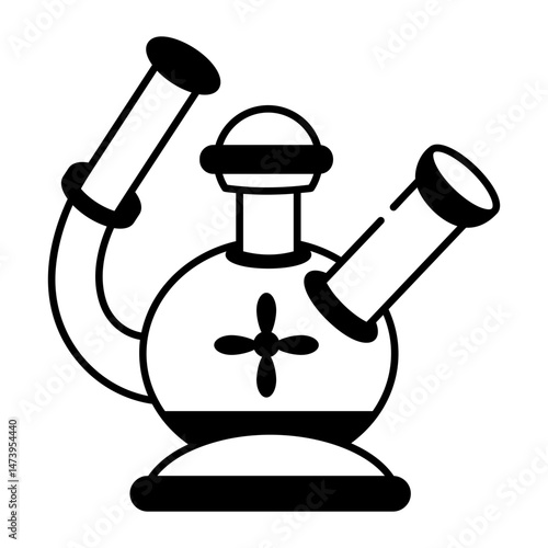 A doodle style icon of marijuana bong 