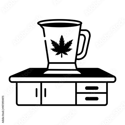 A hand drawn icon showing cannabis smoothie 