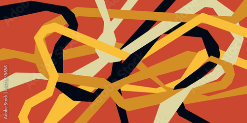 Colorful rigid lines background. Abstract complicated tangled lines vector illustration design backdrop.
