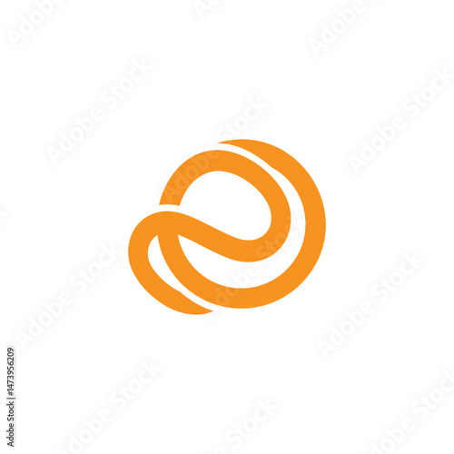 letter e ribbon simple round logo vector