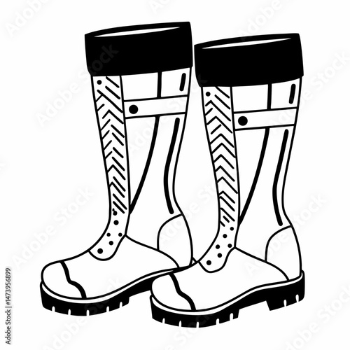 winter boots vector illustration