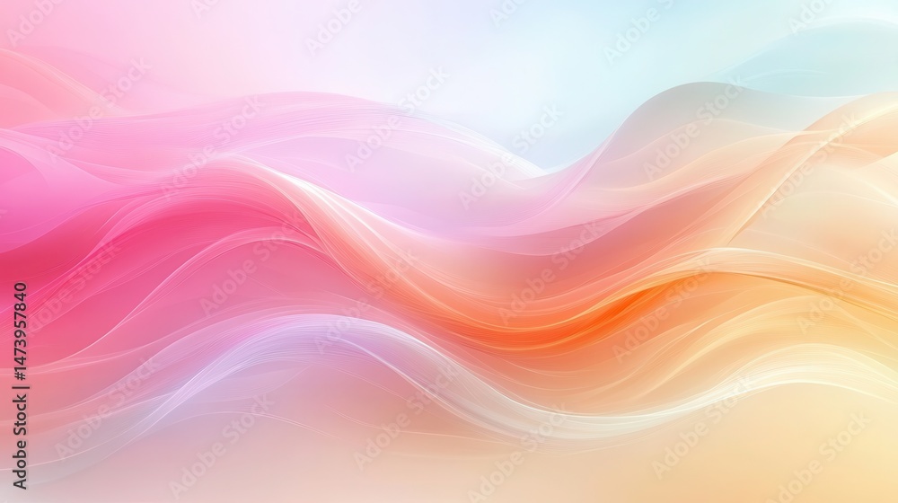Obraz premium Abstract, flowing, pastel waves of color