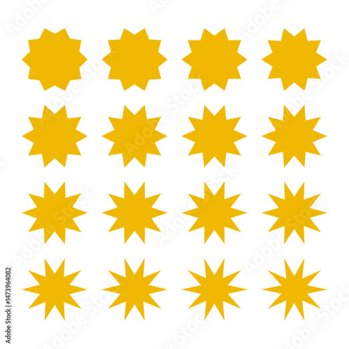 Ten Point Zigzag Gold Spiky Circles