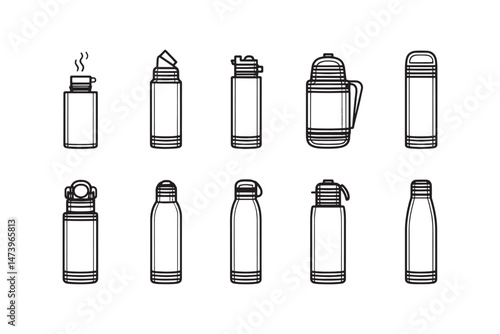 Thermos Bottle Minimalist Vector Icon