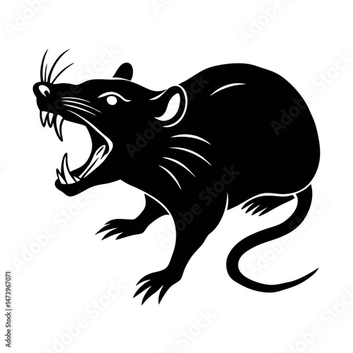 rabid rat snarl fierce expression