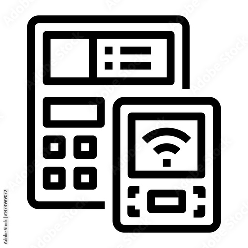 icon rfid chip with style outline