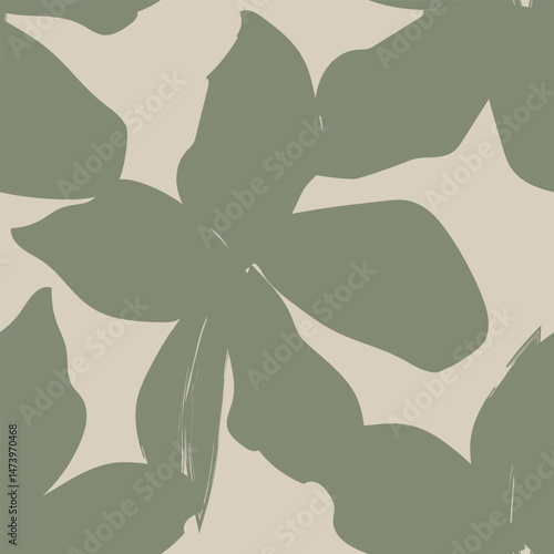 Neutral Colour Abstract Floral Seamless Pattern Design