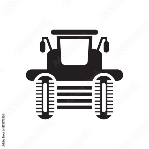Vector illustration of a combine harvester silhouette