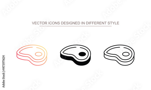 Meat icon design with white background stock illustration