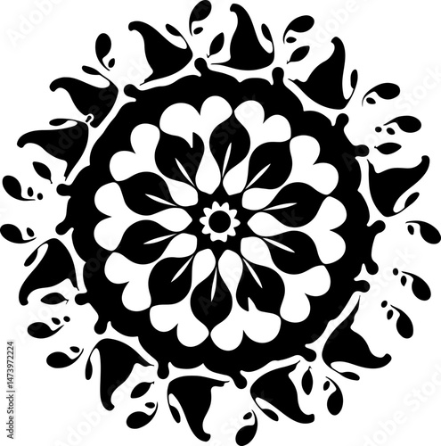 Mandala Flower Pattern Icon – Geometric Floral Spiritual Design