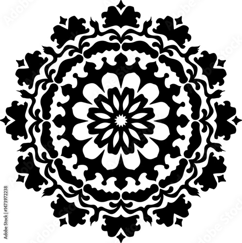Mandala Flower Pattern Icon – Geometric Floral Spiritual Design