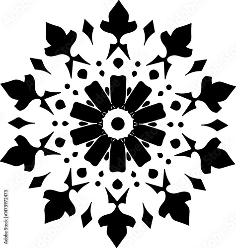 Mandala Flower Pattern Icon – Geometric Floral Spiritual Design