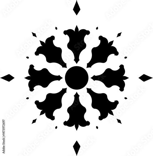 Mandala Flower Pattern Icon – Geometric Floral Spiritual Design