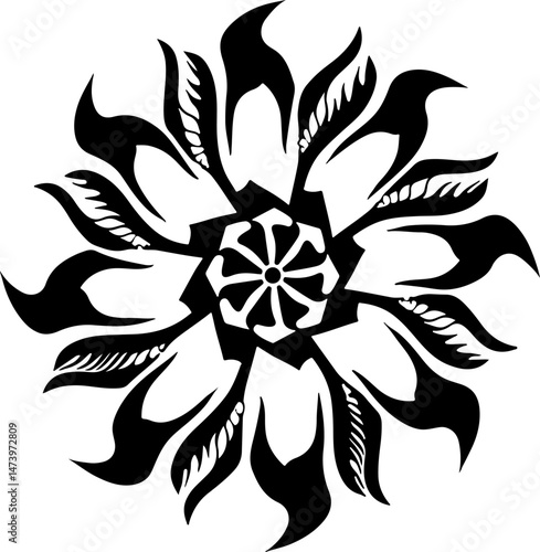 Mandala Flower Pattern Icon – Geometric Floral Spiritual Design
