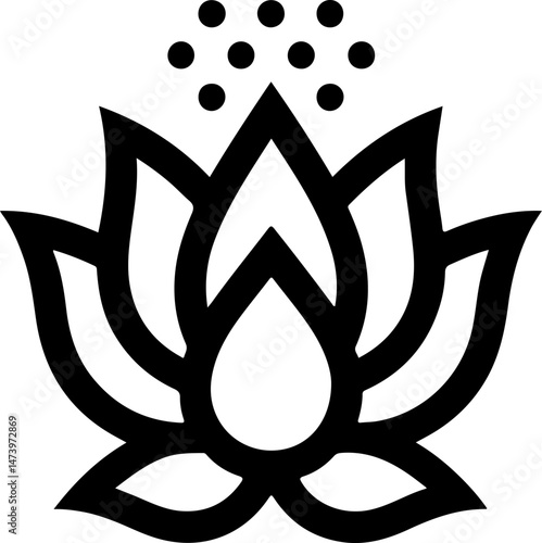 Mandala Flower Pattern Icon – Geometric Floral Spiritual Design
