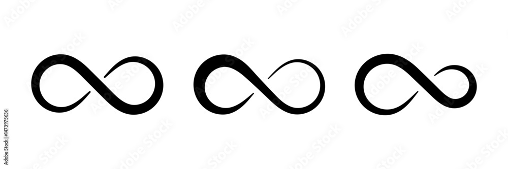 Art infinity symbols set on a white background. Vector Art infinity symbols set on a white background. Vector