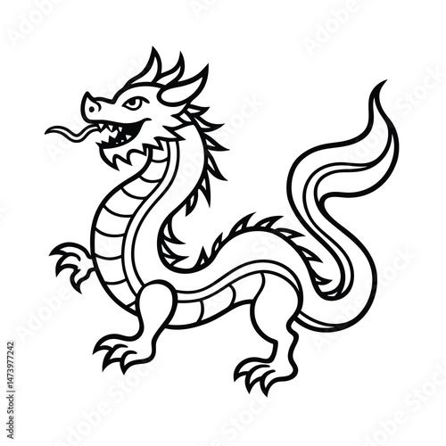 black and white dragon