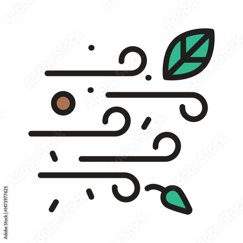 Leaves flying in strong wind, depicting windy conditions