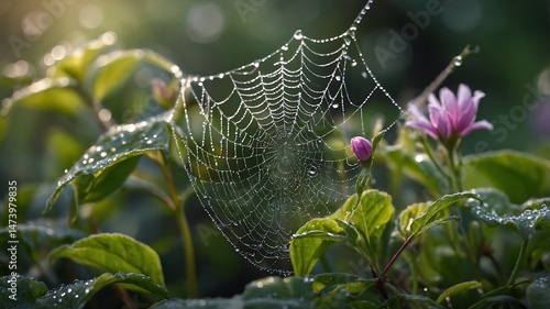 A stunning macro shot of a spider web
