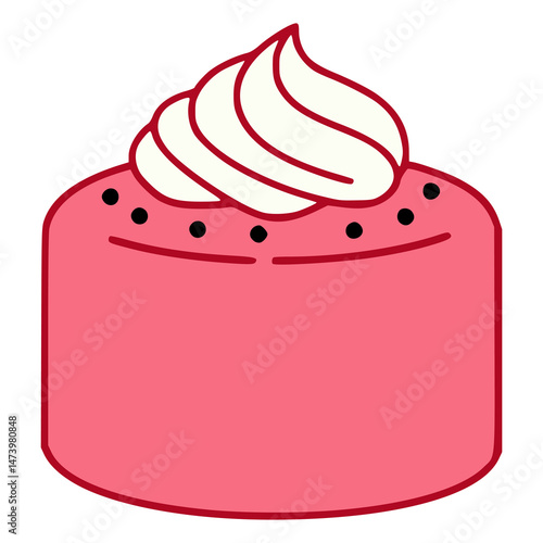 petit four sweet snack food flat color vector illustration template design