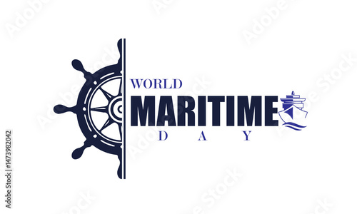 Vector Illustration of national maritime day. Symbol of Wheel. Abstract design and Background.
